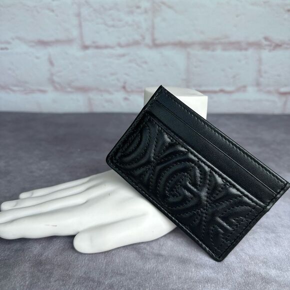 Gucci Handbags - Gucci Rhombus Quilted Black Card Holder Wallet